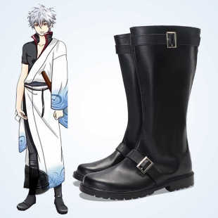 cosplay鞋靴子银魂坂田银时cos鞋定做大码增高漫展动漫鞋来图定制