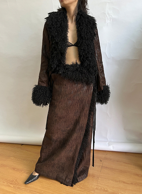 TLonely1 marginal man 设计款滩羊毛外套 半裙 套装！进口面料!