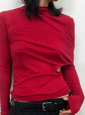 秋冬针织长袖体恤打底上衣 多穿设计款 T Lonely1