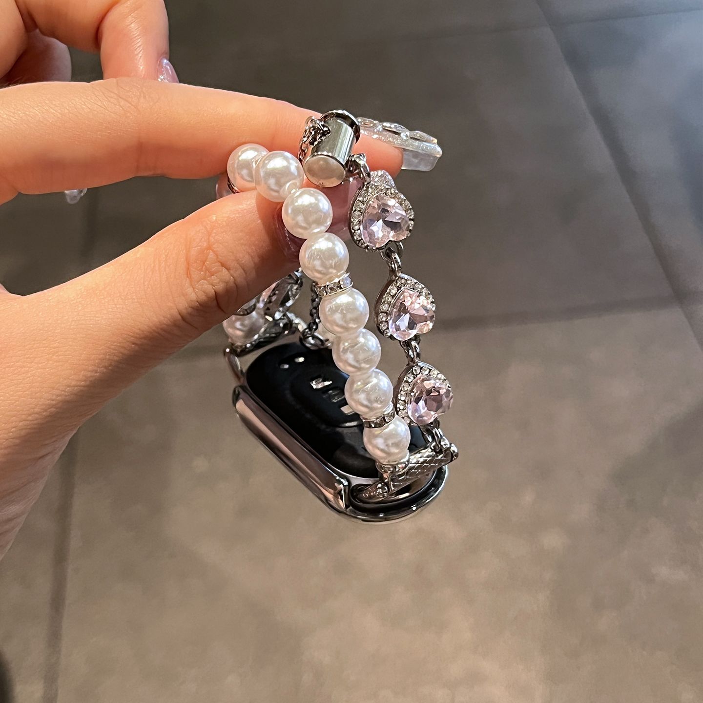 适用适用小米手环10表带9爱心珍珠8双排串珠腕带7nfc女生陶瓷版手