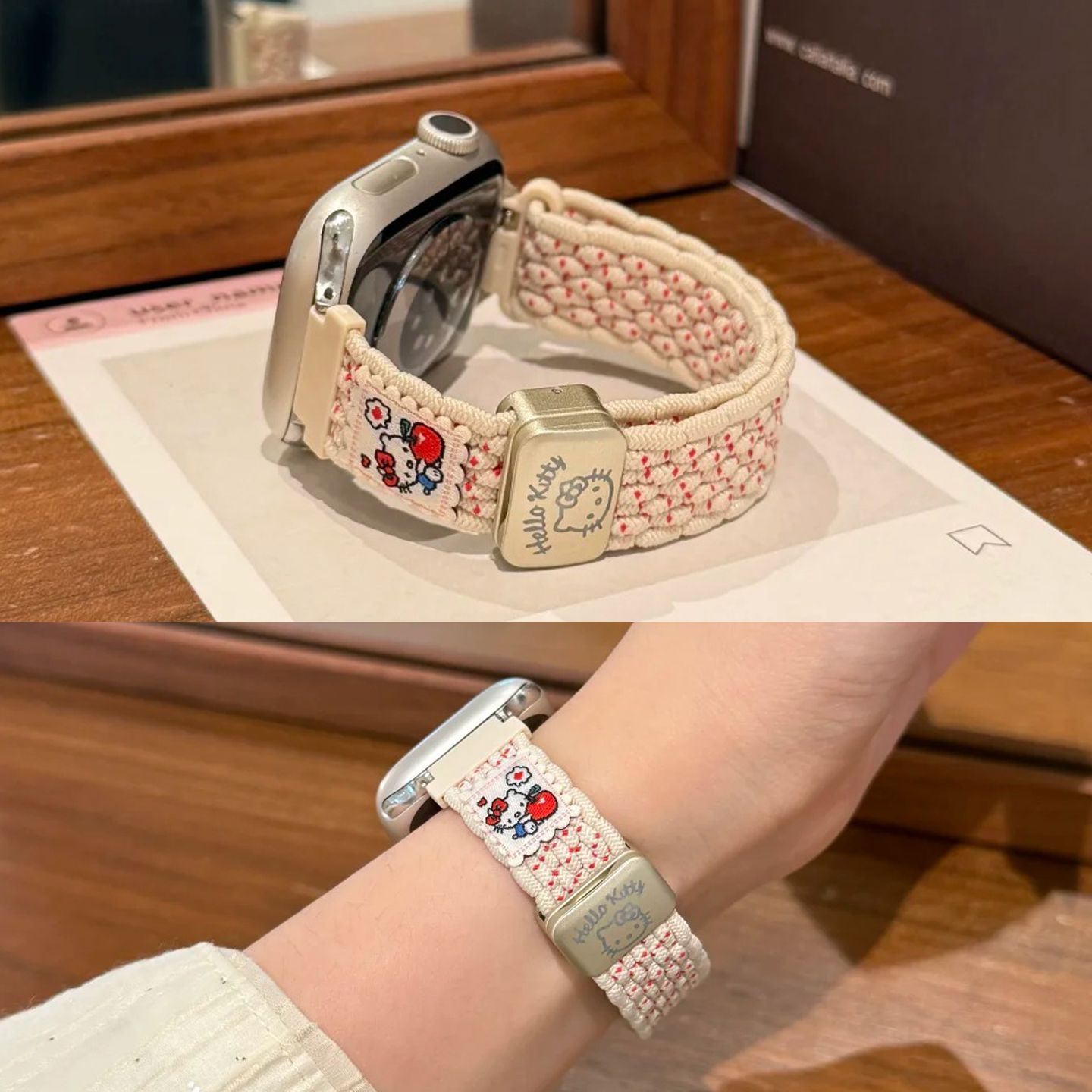 细款可爱KT编织磁吸表带适用小米9pro/8pro通用红米watch5苹果S11