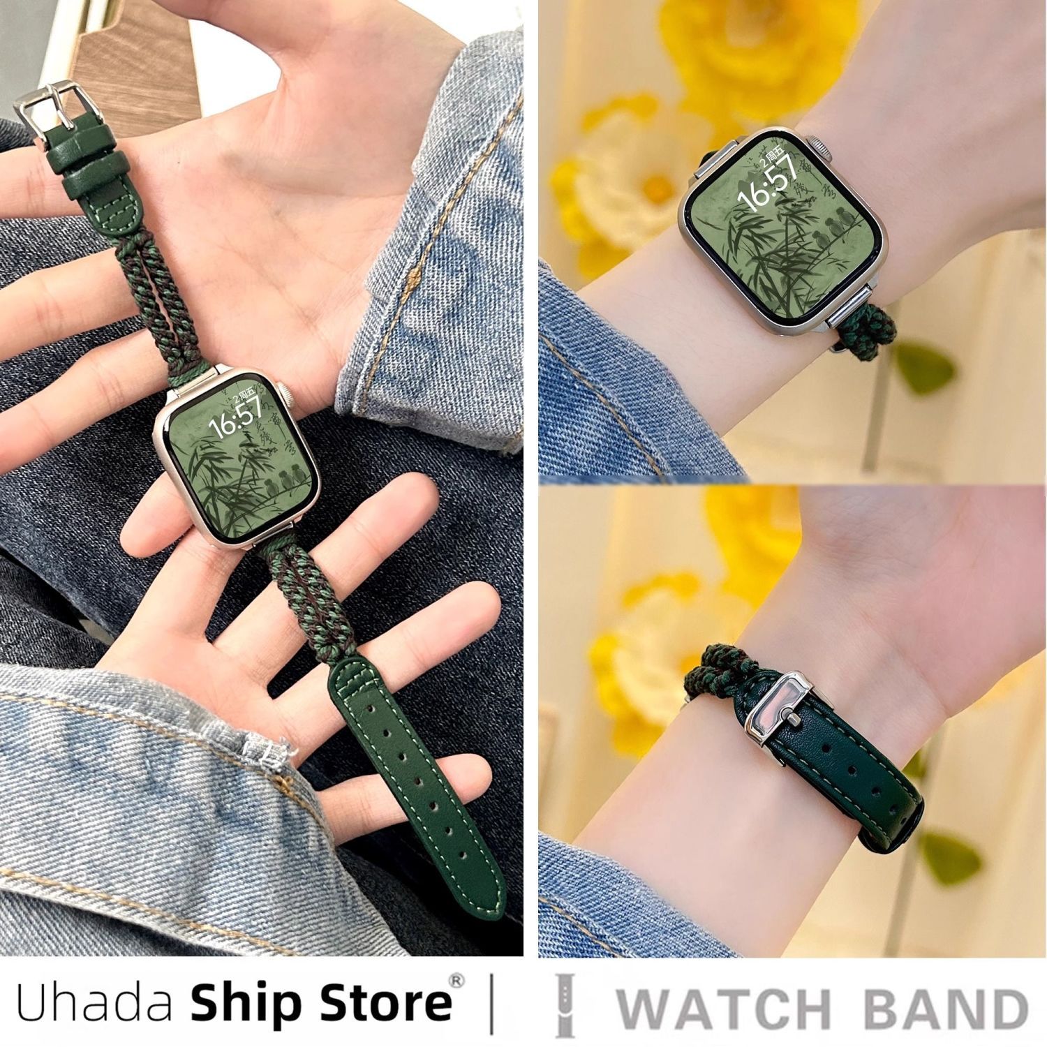 适用AppleWatchs11/10个性表带创意iWatchs9/8苹果手表新中式编绳