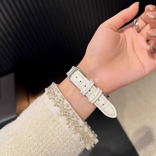 四叶草荣耀亲选2i手表表带Haylou Watch高级金属拼接真皮质女适用