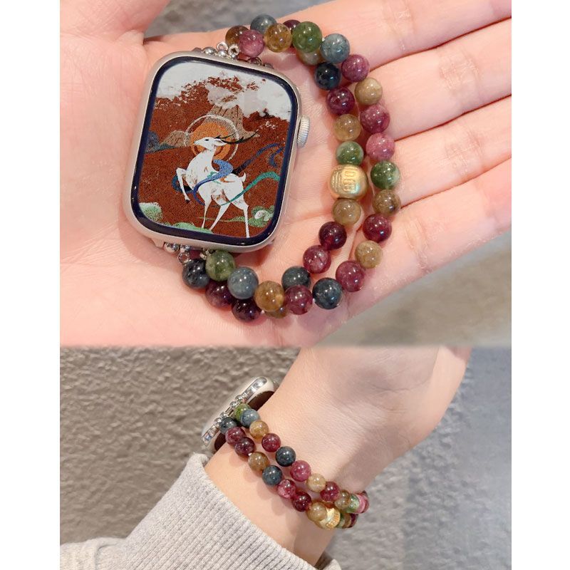 适用适用华为Watch Fit3 碧玺玉髓福珠表带华为手环8/9 Pro通用表