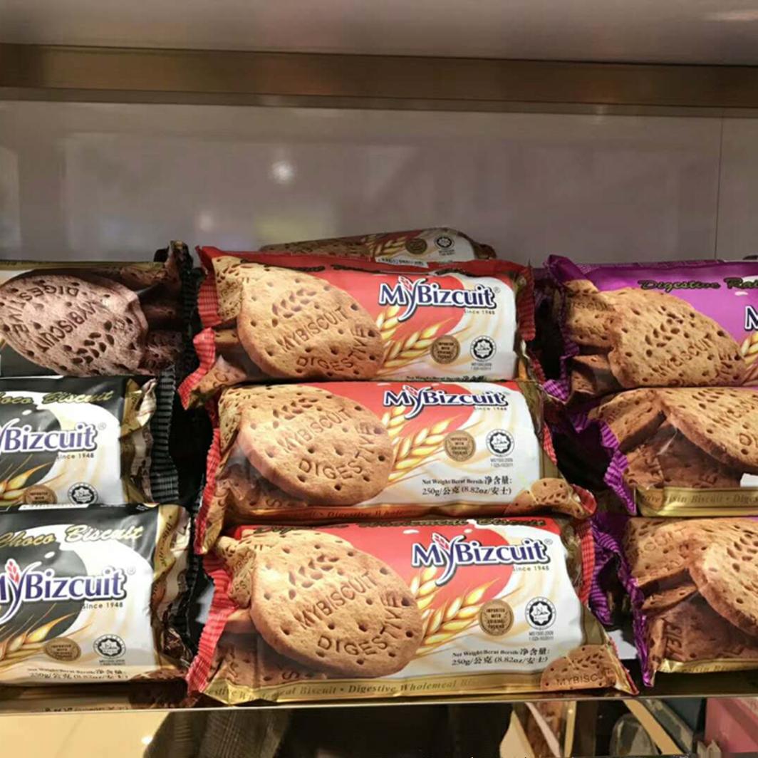 包邮马来西亚进口麦比客全麦饼干消化饼原味葡萄干味代餐粗粮