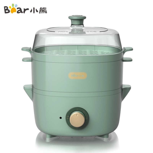 小熊煮蛋器家用电煮锅4L双层蒸笼