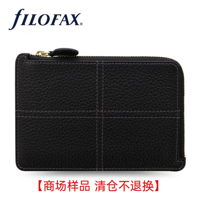 【商场样品 清仓不退换】Filofax拉链卡包真牛皮便携旅行收纳卡包