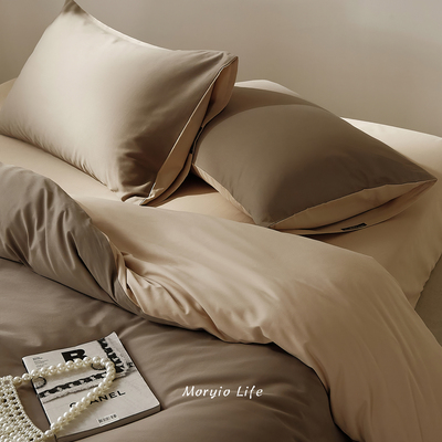 木悠简约秋冬加厚100s全棉长绒棉磨毛四件套保暖纯棉被套床单床笠