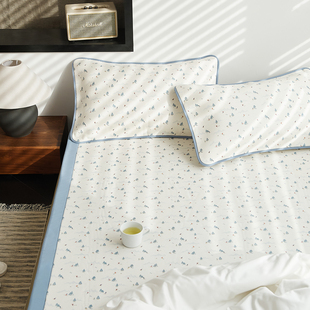 木悠A类夏季 天丝亚麻抗菌凉席三件套冰丝席学生宿舍可机洗软席子