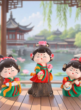 唐小环古风唐侍女摆件国潮娃娃桌面装饰品西安文创纪念品女生礼物