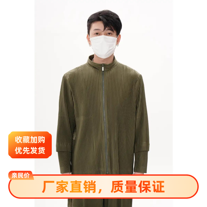 手工三次热压 日系宅褶皱卫衣拉链外套男休闲秋冬季领夹克JC142