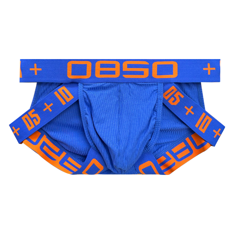 小伟学长性感男士高叉绑带三角裤螺纹棉运动U凸包臀内裤男BS817