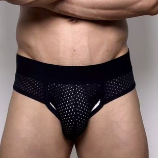 小伟学长新款男士三角低腰修身网孔枪弹分离式男款性感内裤AD309