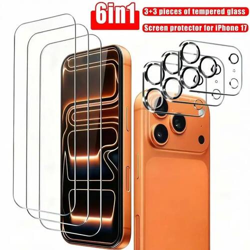 6in1 HD Screen Protector For iPhone 17 Pro Max 15 16 13 11 1