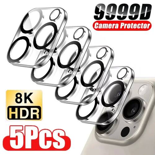 5Pcs Camera Lens Protector Glass For iPhone 15 11 12 14 Pro