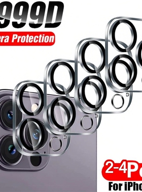 2-4Pcs Full Cover Protective Glass For iPhone Max Camera Protector 14 Mini Ultra HD Not Affect Night