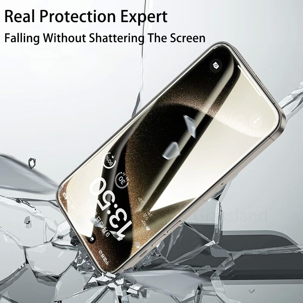 1-4Pcs Tempered Glass For iPhone 15 14 13 12 11 Pro Max Anti-Burst Screen Protector Glass Film