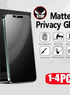 1-4PCS Privacy Matte Tempered Glass For iPhone 14 15 16 17 ProMax Protective Glass  Anti Spy Peeping