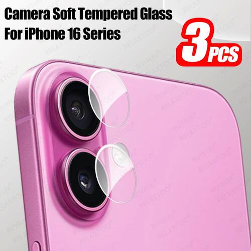3 Sets Back Lens Tempered Glass For iPhone 16 Plus Camera Pr