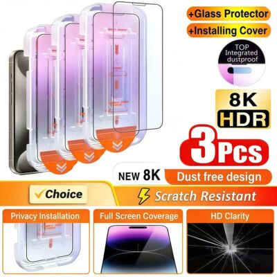 3Pcs Oleophobic Coating Dust Free Easy Installation Screen P