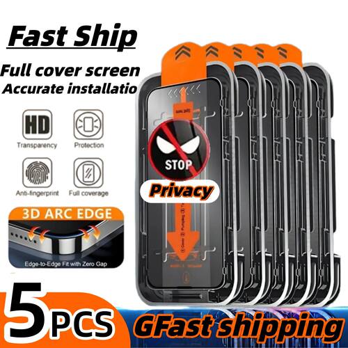 5PCS Oleophobic Coating Privacy Screen Protector For iPhone