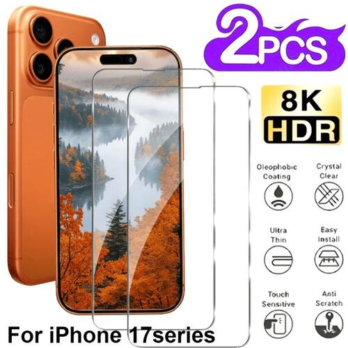2Pcs Full Cover HD Tempered Glass for iPhone 17 16 Pro Max 1