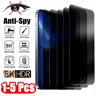 1-5Pcs Privacy Screen Protector for iPhone 17/16/15/14ProMax/13/11/X/XSMax/XR - Anti-Spy Full Cover