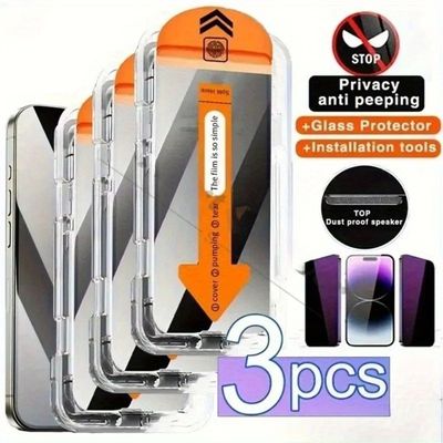 3Pack Privacy Tempered Glass Screen Protector for iPhone 16