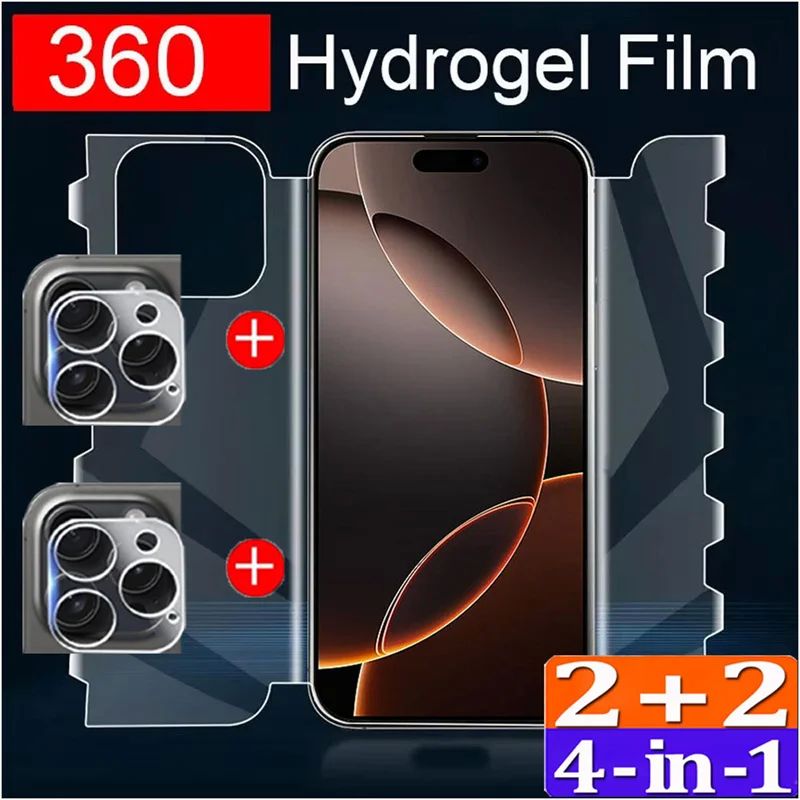 4in1 Butterfly Hydrogel Film For iPhone 16 15 14 12 11 Pro M