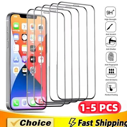 1-5Pcs Tempered Glass For IPhone 17 16 15 14 13 12 11 Pro Ma
