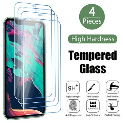 4PCS Tempered Glass for iPhone 13 12 11 Pro Max Mini Screen