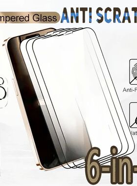 6IN1 9D Screen Protector For iPhone 17 16 14 15 13 12 Pro Max Camera Lens Tempered Glass For iPhone
