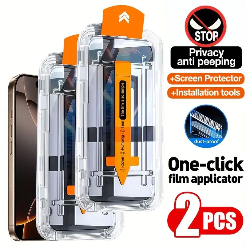 2Pcs Privacy Tempered Glass Anti-Spy Screen Protector for IP