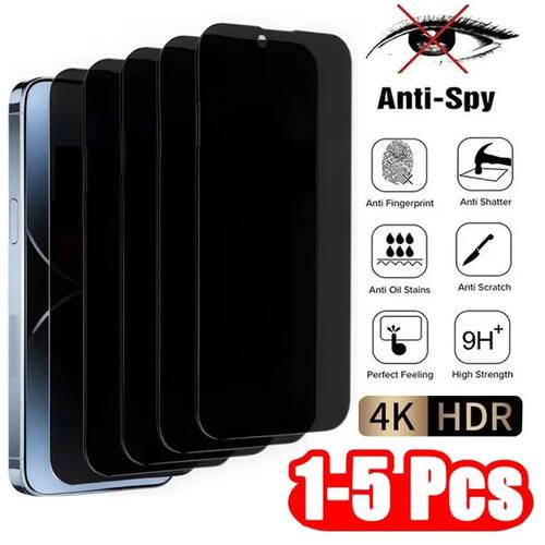 1-5PCS Anti Peep Privacy Tempered Glass For iPhone 12 13 14