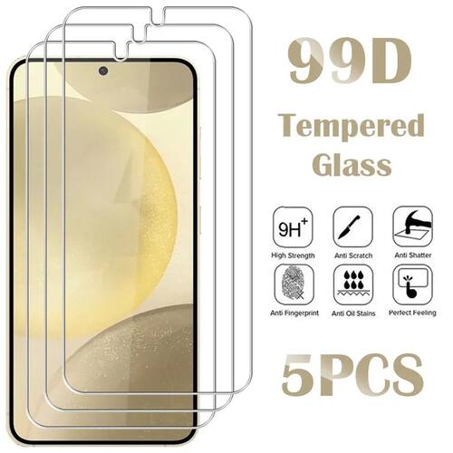 5Pcs Tempered Glass for Samsung Galaxy S24 S21 S22 Plus S23