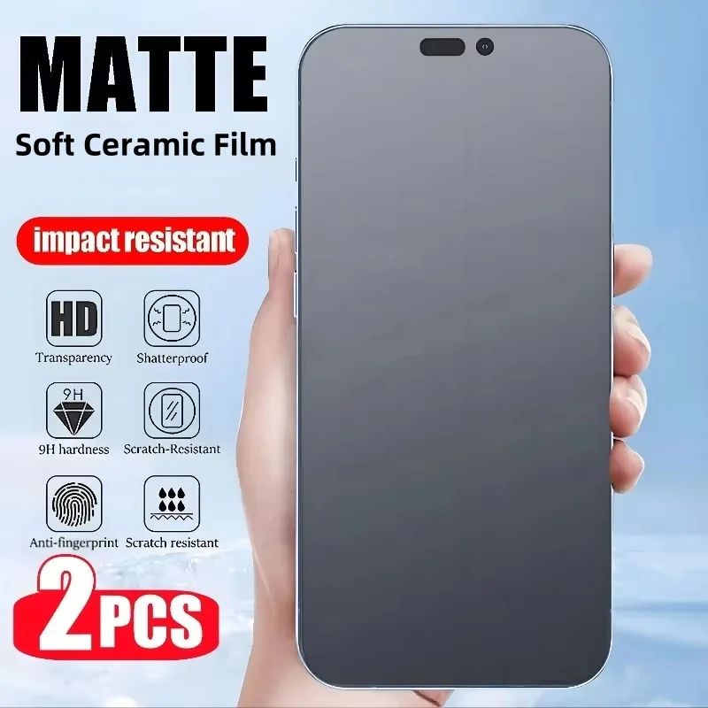 5PCS Matte Screen Protector For iPhone 16 Pro 17 13 11 Air Ceramic Film For iPhone 6 7 8 Plus XR XS