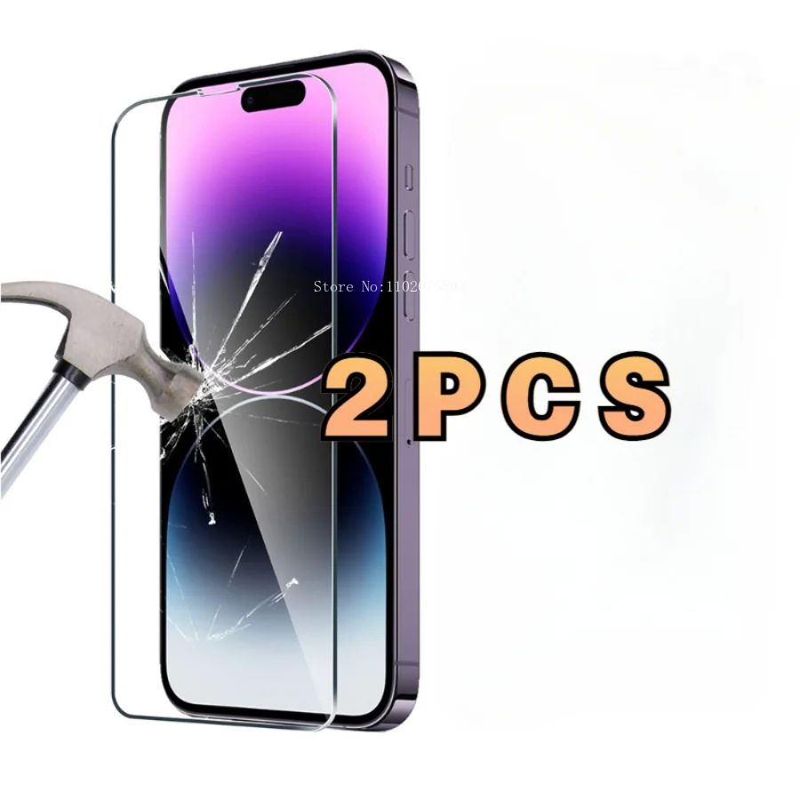2PCS Mobile Tempered Glass For iPhone 14 Pro Max 13 15 12 11