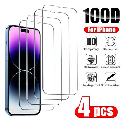 4PCS HD Clear Tempered Glass Screen Protector for iPhone 17