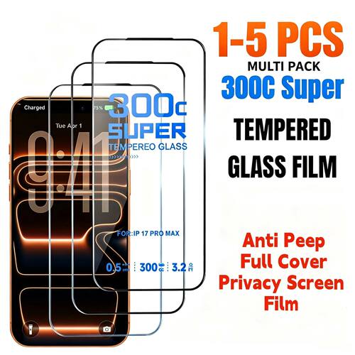 1-5PCS Anti Peep Tempered Glass Screen Protector For Apple i