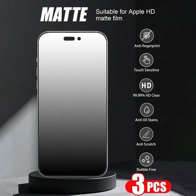 3Pack Matte Tempered Glass Screen Protector for iPhone 16 15