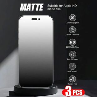 3Pack Matte Tempered Glass Screen Protector for iPhone 16 15