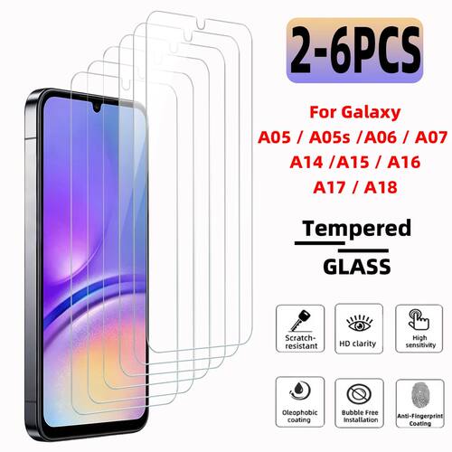 2-6 Tempered Glass Screen Protectors Suitable for Galaxy A05/A05s/A10/A10s/A14/A15/A24/A31/A32/A33