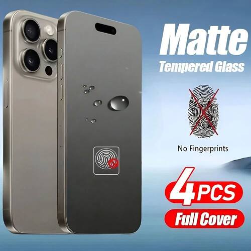 4Pcs Matte Full Screen Protector for iPhone 17 16 15 14 Pro