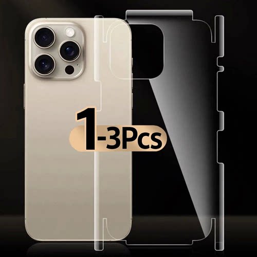 1-3Sets Back Hydrogel Film Border Frame Stickers for iPhone  Back Side Full Cover Screen Protectors