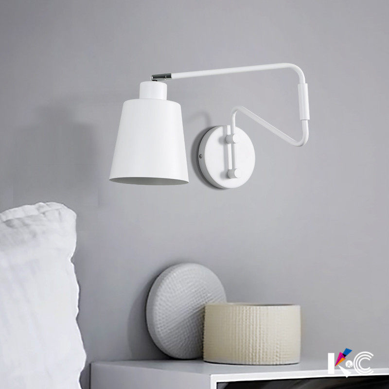 Northern Europe Simplicity modern bedroom Bedside lamp originality a living room Aisle read white Iron art rotate Long Arm Wall lampin the Decoration main material , Lamps , Wall lamp  category - from Buy2taobao.com to provide professional Taobao agent buy service
