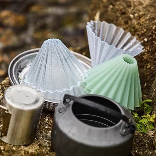 日本原装Origami 树脂折纸滤杯 Air手冲咖啡锥形V60蛋糕过滤杯