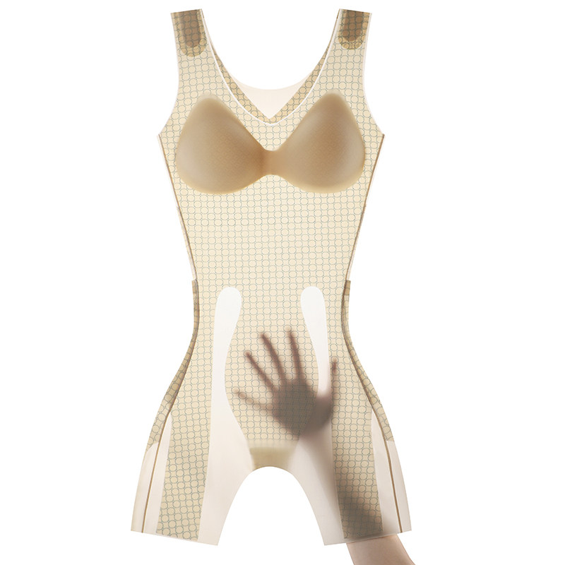超薄款带文胸连体塑身衣产后收腹束腰提臀塑形美体女束身衣收肚子