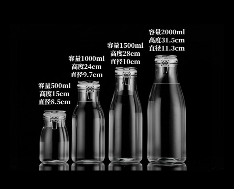 食品级玻璃大口泡人参酒瓶自酿果酒青梅杨梅牛奶果汁分装瓶密封罐