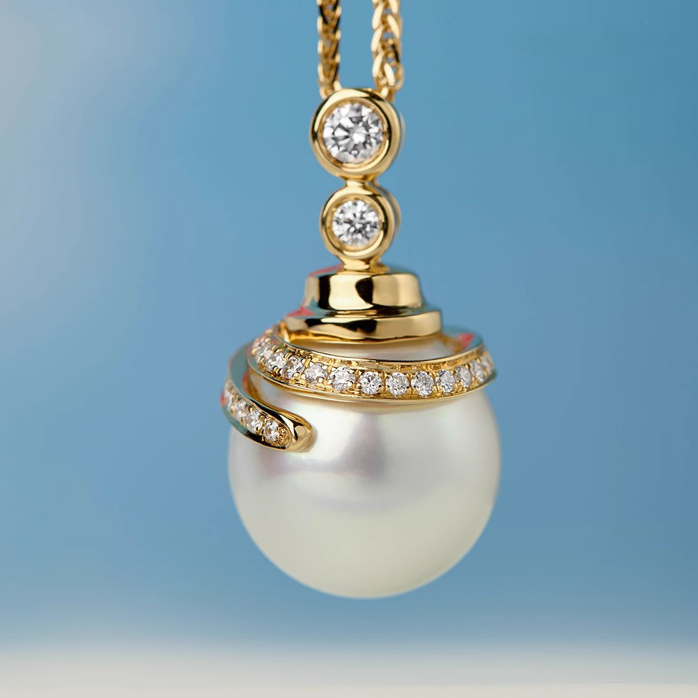 南洋澳白珍珠吊坠海水珠项链女正圆无暇极强光高档送妈妈老婆礼物