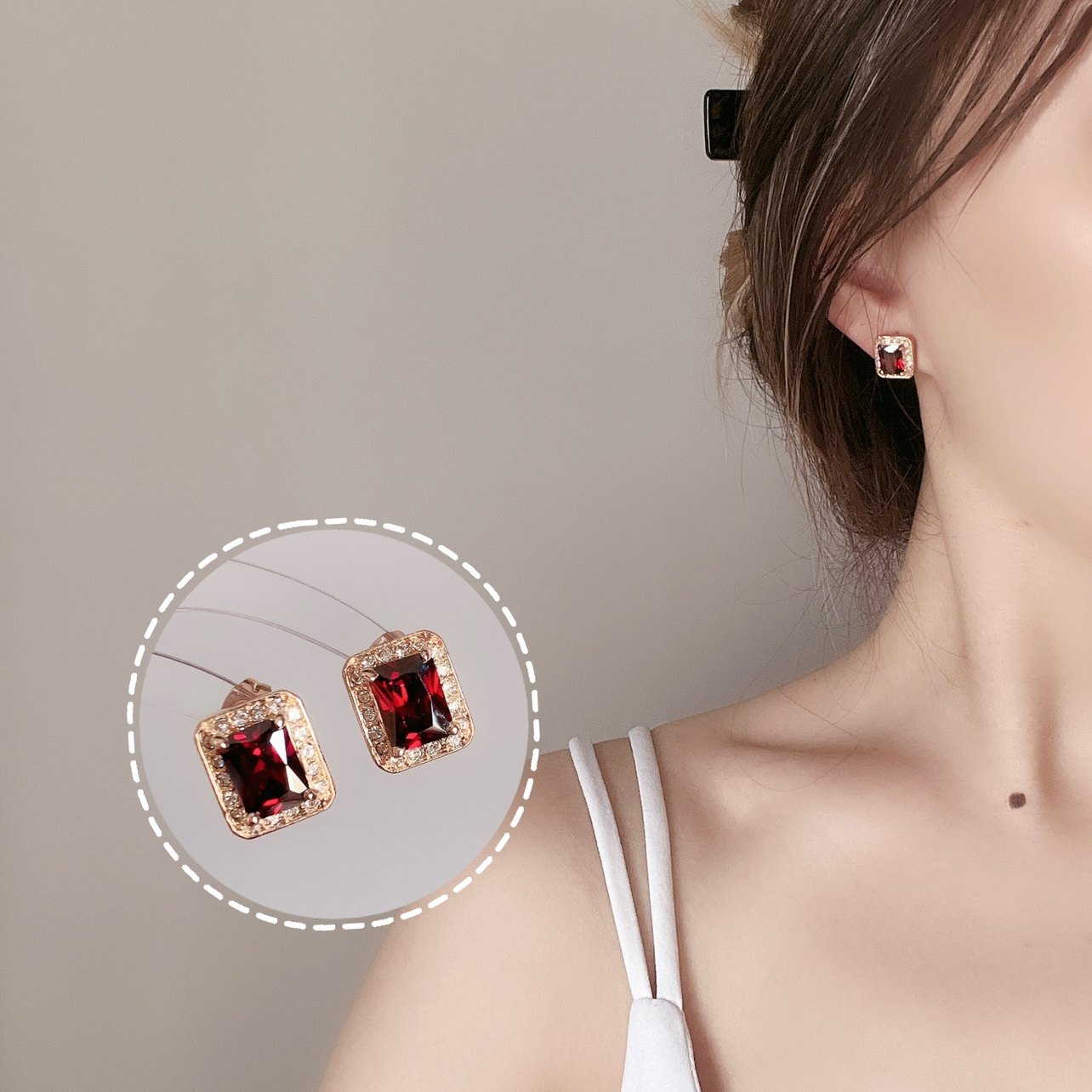 XY STUDIO包邮 专柜款精致进口钻微镶耳钉气质百搭上班耳环OL搭配